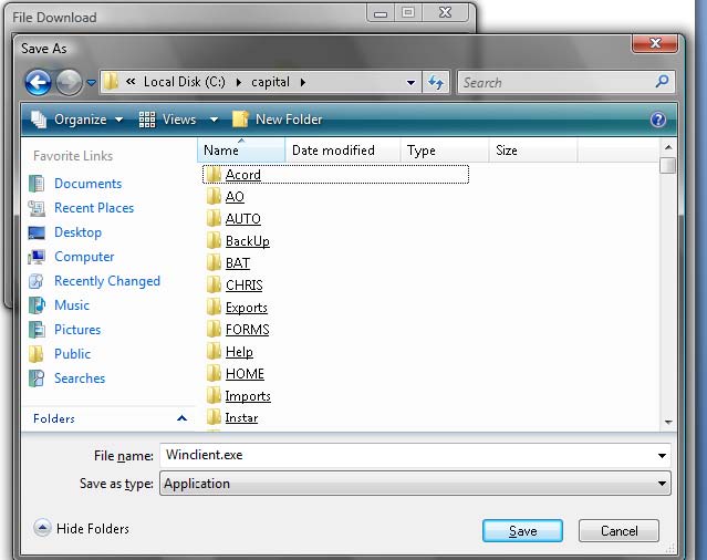 File Save Browse Dialog